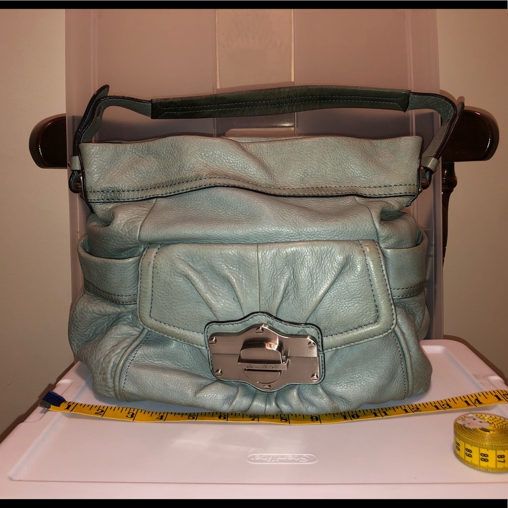 b. makowsky Blue Leather Bag